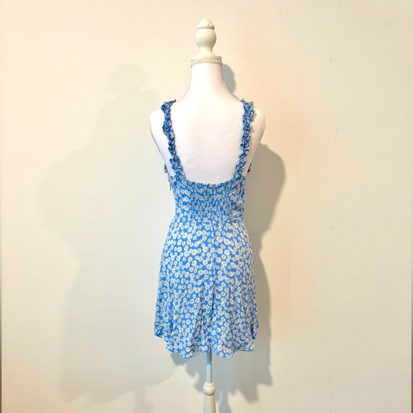 Blue Floral Ruffle Strap Mini Dress 💙 - Picture 7 of 9